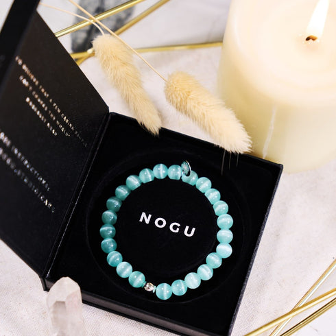 Sarcelle | Argent sterling .925 | Bracelet en verre du Cheshire